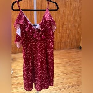 SHEIN Heart Print Ruffle Dress